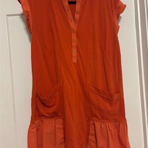 Orange Button-Down Dress